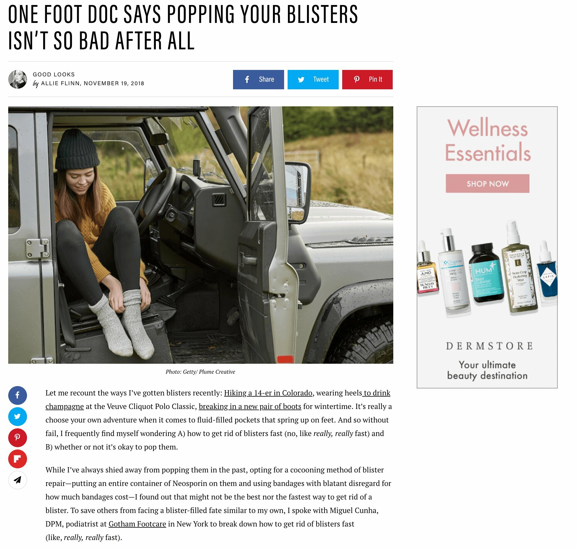 Wellness Site Talks Blister Treatment Dos and Donts