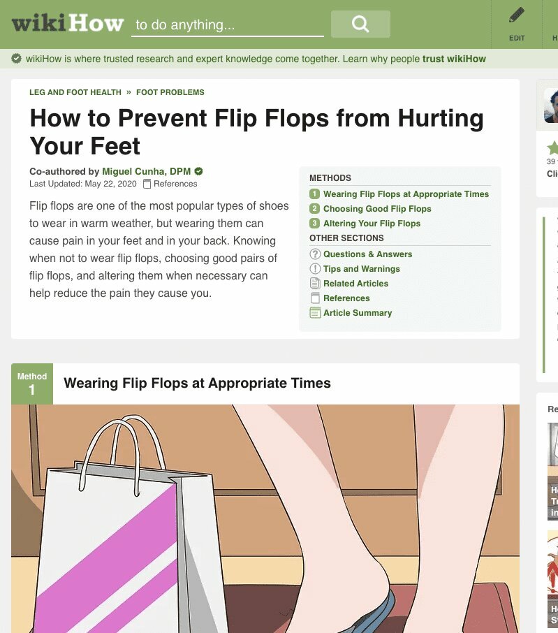 NYC Doctor Writes About Flip Flop Discomfort For wikiHow