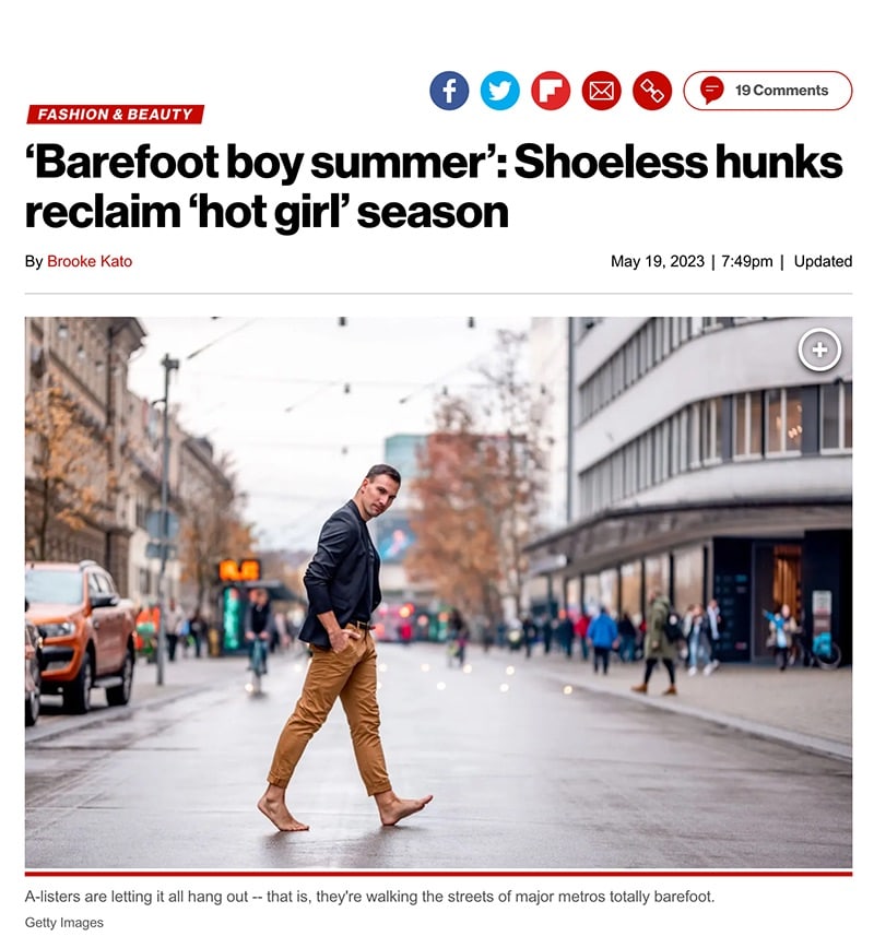 ‘Barefoot boy summer’: Shoeless hunks reclaim ‘hot girl’ season