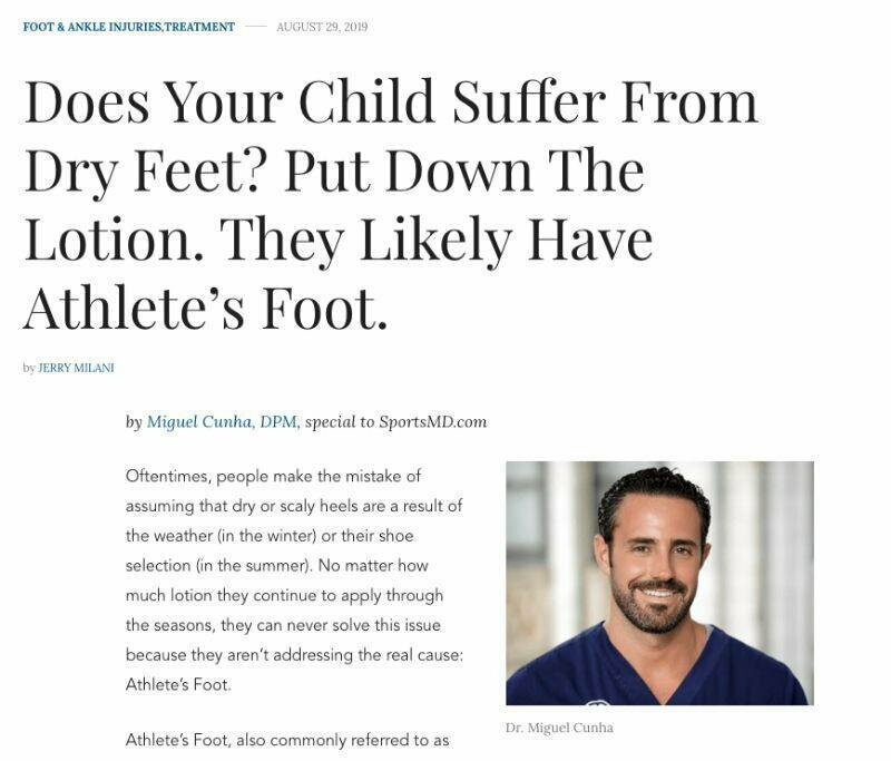 Dr. Cunha Authors Piece On Athletes Foot For Sports Website