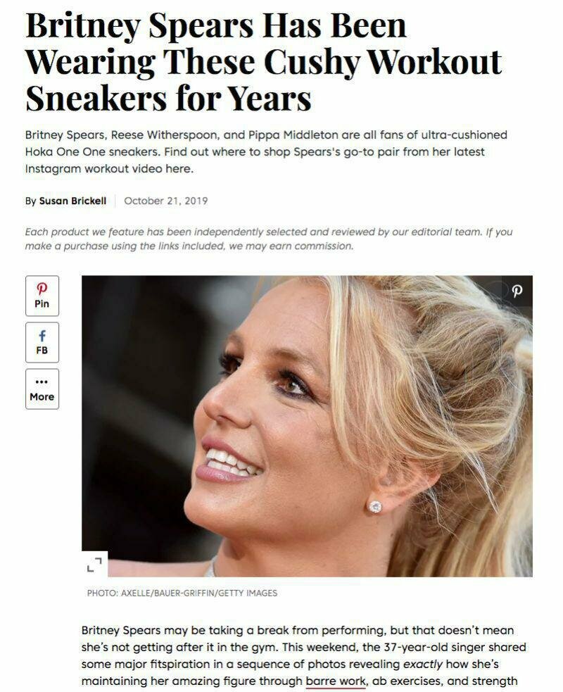 Dr. Cunha Analyzes Britney Spears Favorite Sneaker For Shape Magazine