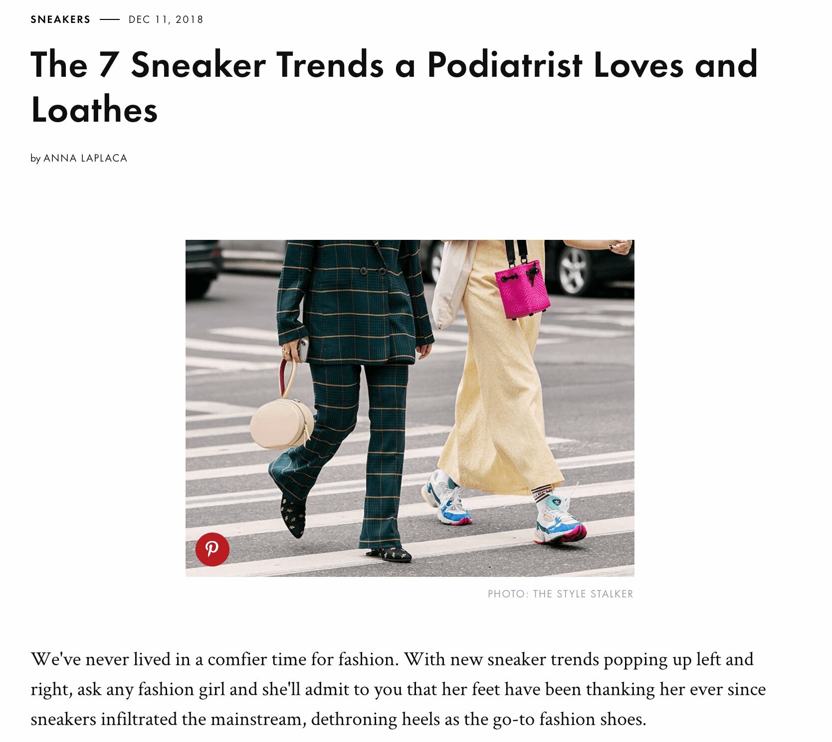 Fashion Site Interviews Dr. Cunha on Sneaker Trend