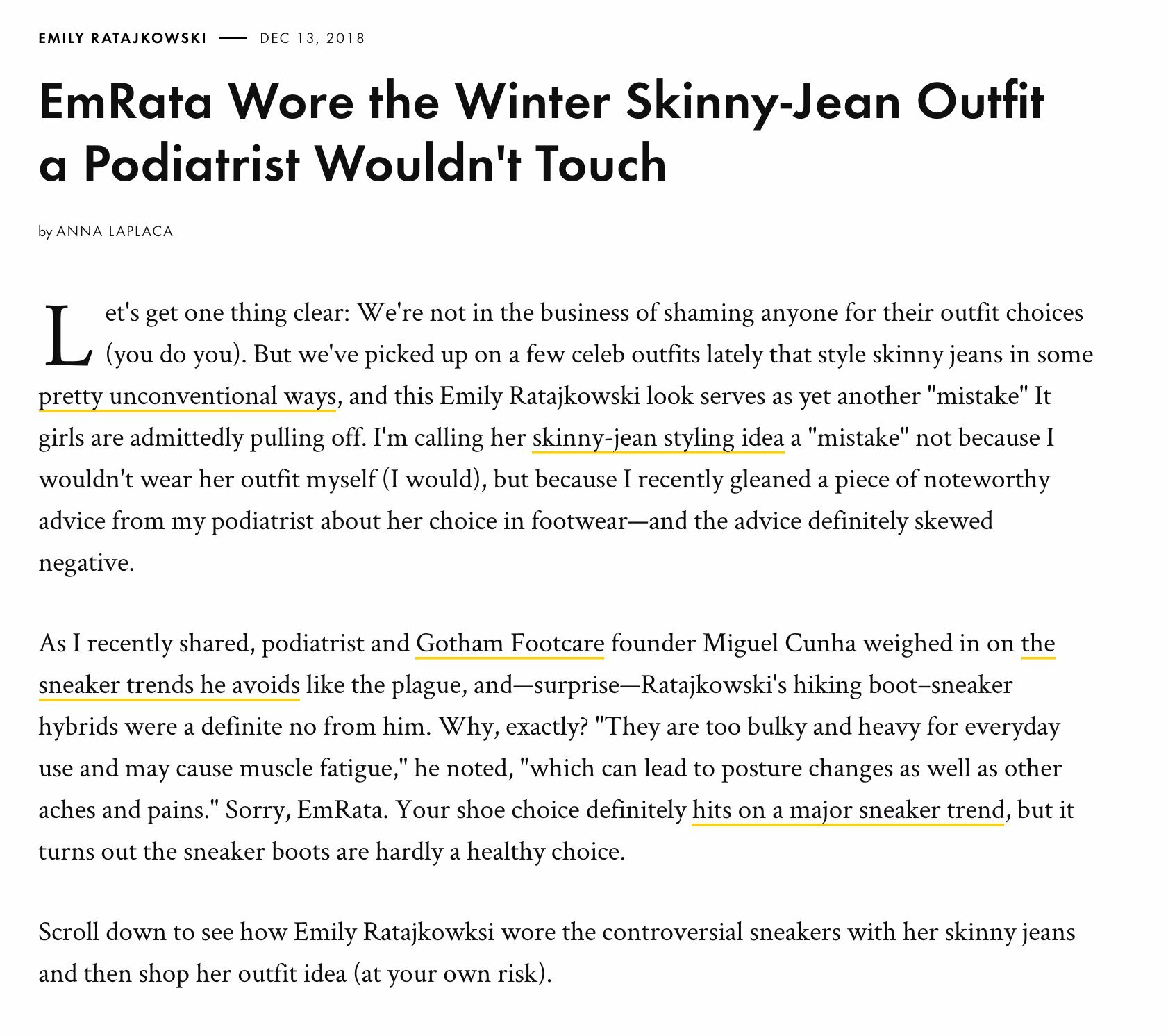 Fashion Site Shares Dr. Cunha’s Comments on Top Shoe Trends