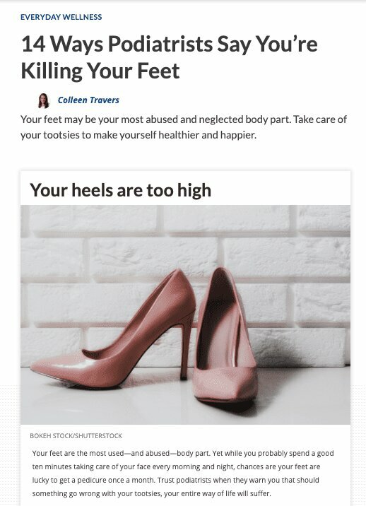 Dr. Cunha Tells Readers Digest What Youre Doing to Kill Your Feet