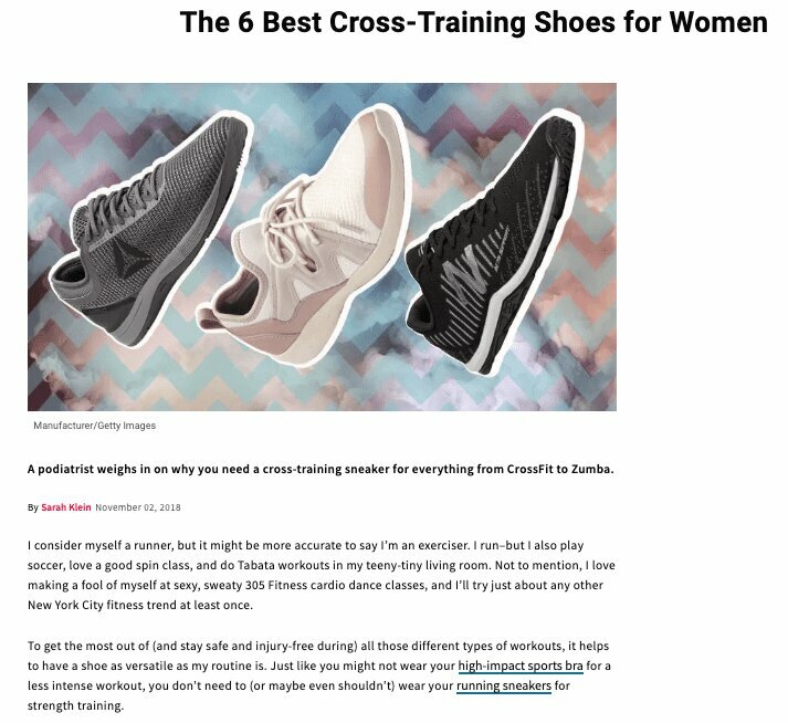 Dr. Cunha Names Best Cross-Training Shoes for Women for Health Magazine