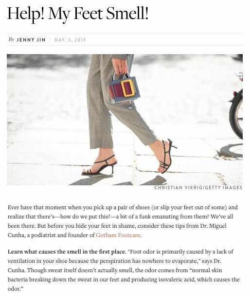 Downtown NYC Podiatrist Explains Smelly Feet To Womens Website