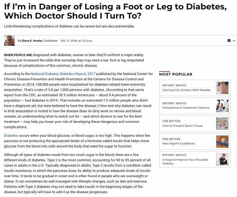 U.S. News Speaks to Manhattan Podiatrist About Diabetes and Foot Health