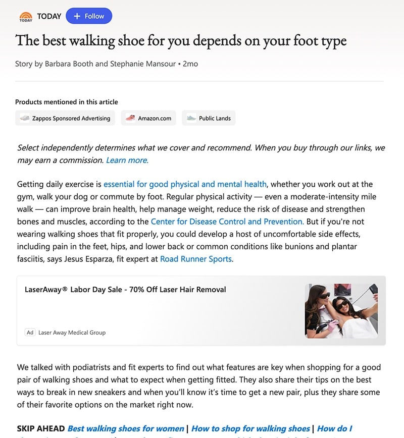 The best walking shoe for you depends on your foot type