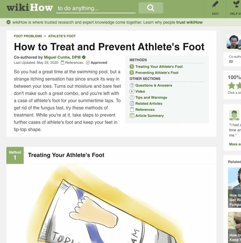 Manhattan Foot Doctor Writes Tips For wikiHow On Athlete's Foot Prevention