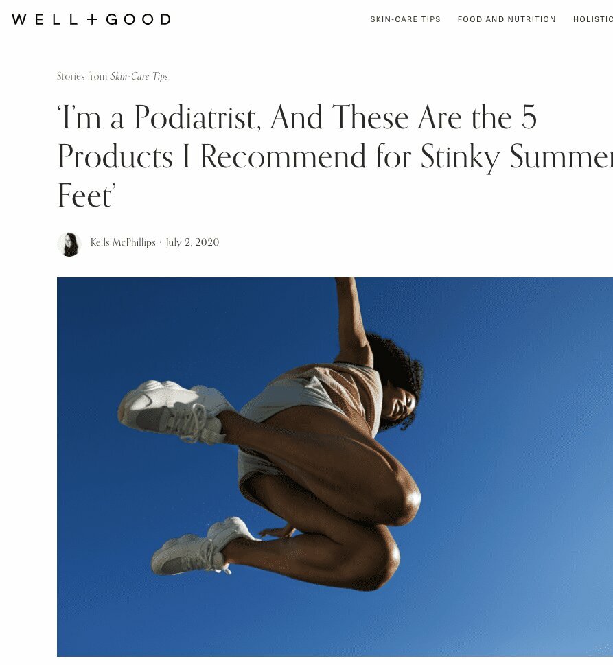 Got Stinky Summer Feet? Dr. Cunha Advises Well+Good On Best Products
