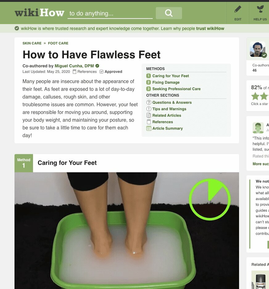 Dr. Cunha Authors Piece On How To Care For Your Feet For wikiHow