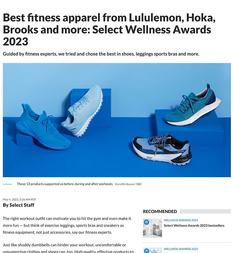 Best fitness apparel from Lululemon, Hoka, Brooks and more: Select Wellness Awards 2023