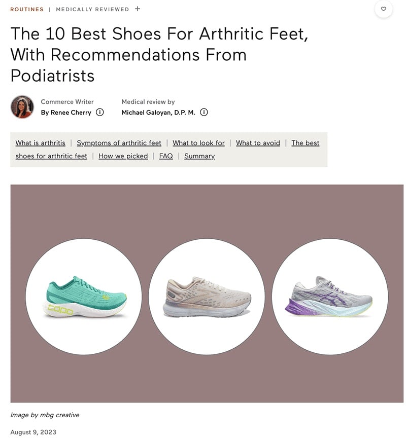 The 10 Best Shoes For Arthritic Feet, With Recommendations From Podiatrists